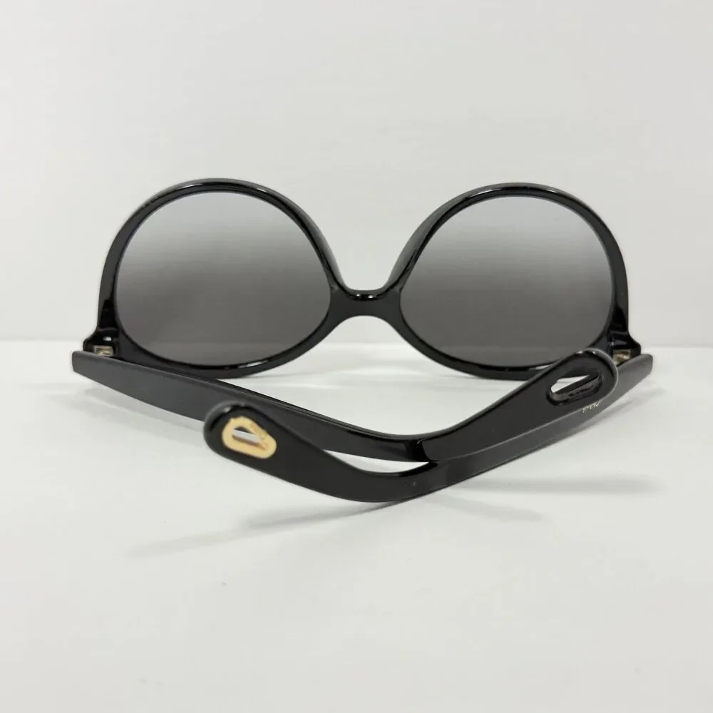 Chloé CE765S Sunglasses Women's Shiney Black Grey Gradient Oversized Round